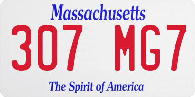 MA license plate 307MG7
