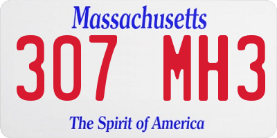 MA license plate 307MH3