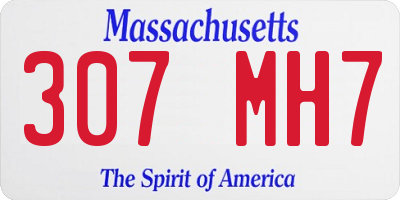 MA license plate 307MH7
