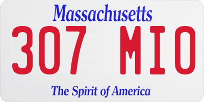 MA license plate 307MI0
