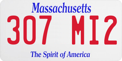 MA license plate 307MI2