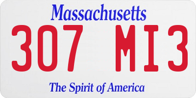 MA license plate 307MI3
