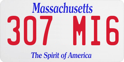 MA license plate 307MI6