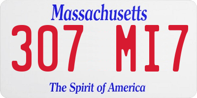 MA license plate 307MI7