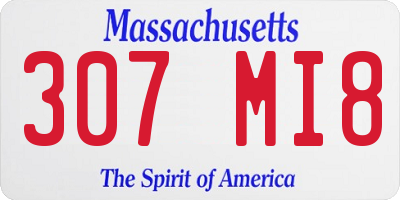 MA license plate 307MI8