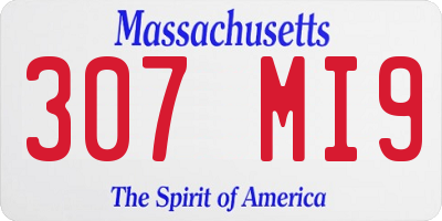 MA license plate 307MI9
