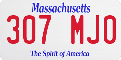 MA license plate 307MJ0