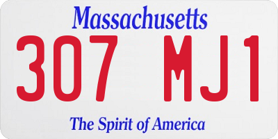 MA license plate 307MJ1