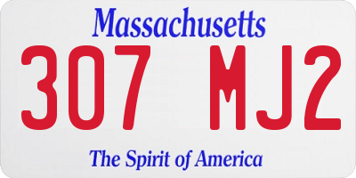 MA license plate 307MJ2