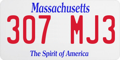 MA license plate 307MJ3
