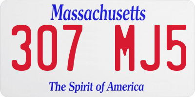 MA license plate 307MJ5