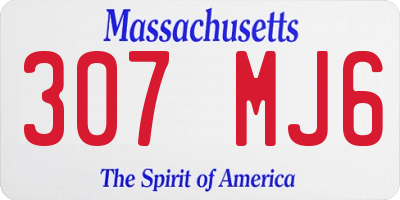 MA license plate 307MJ6