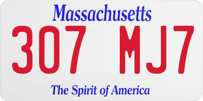 MA license plate 307MJ7
