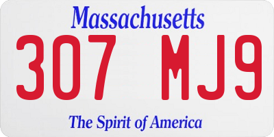 MA license plate 307MJ9