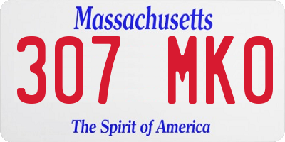 MA license plate 307MK0