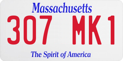 MA license plate 307MK1