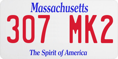 MA license plate 307MK2