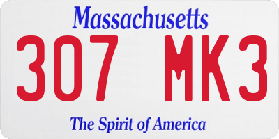 MA license plate 307MK3