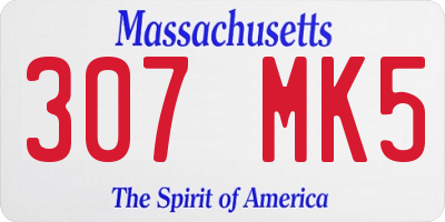 MA license plate 307MK5