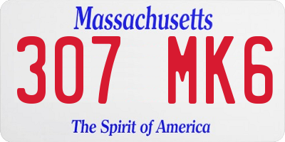 MA license plate 307MK6
