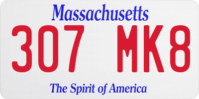 MA license plate 307MK8