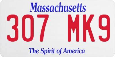 MA license plate 307MK9