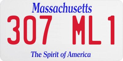 MA license plate 307ML1