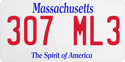MA license plate 307ML3