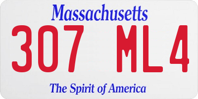 MA license plate 307ML4