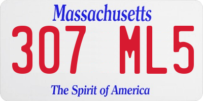 MA license plate 307ML5