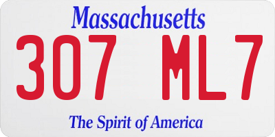 MA license plate 307ML7