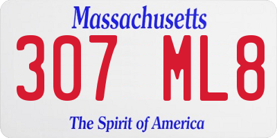 MA license plate 307ML8