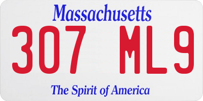 MA license plate 307ML9