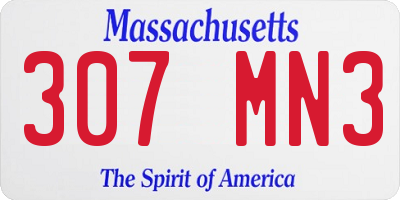 MA license plate 307MN3