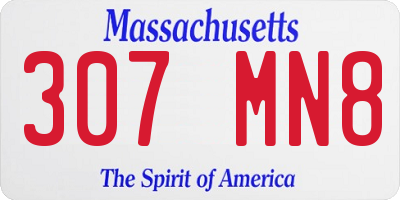 MA license plate 307MN8