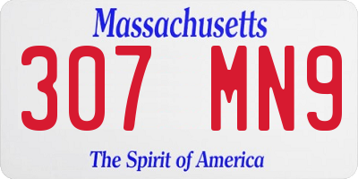 MA license plate 307MN9