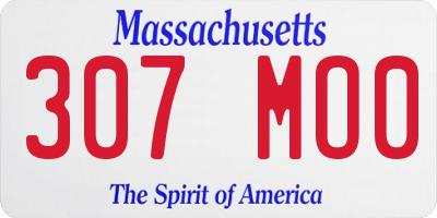 MA license plate 307MO0