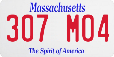 MA license plate 307MO4