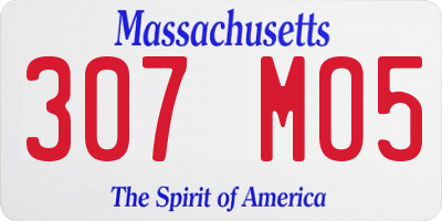 MA license plate 307MO5