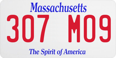 MA license plate 307MO9