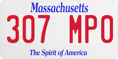 MA license plate 307MP0