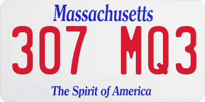 MA license plate 307MQ3