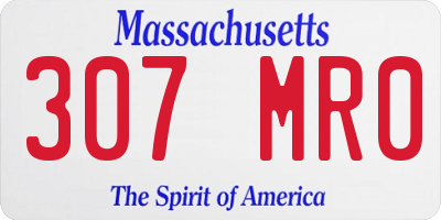 MA license plate 307MR0