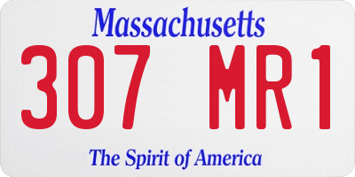 MA license plate 307MR1