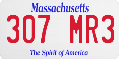 MA license plate 307MR3