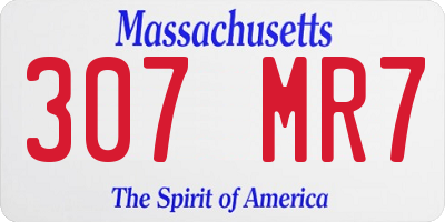 MA license plate 307MR7