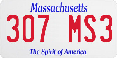 MA license plate 307MS3