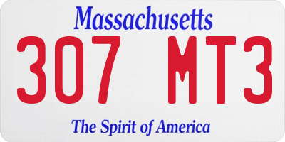 MA license plate 307MT3