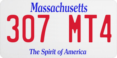 MA license plate 307MT4