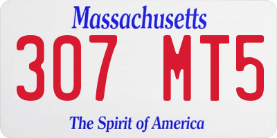 MA license plate 307MT5